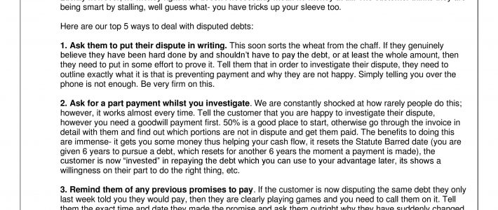 Top 5 ways to deal with disputed debts